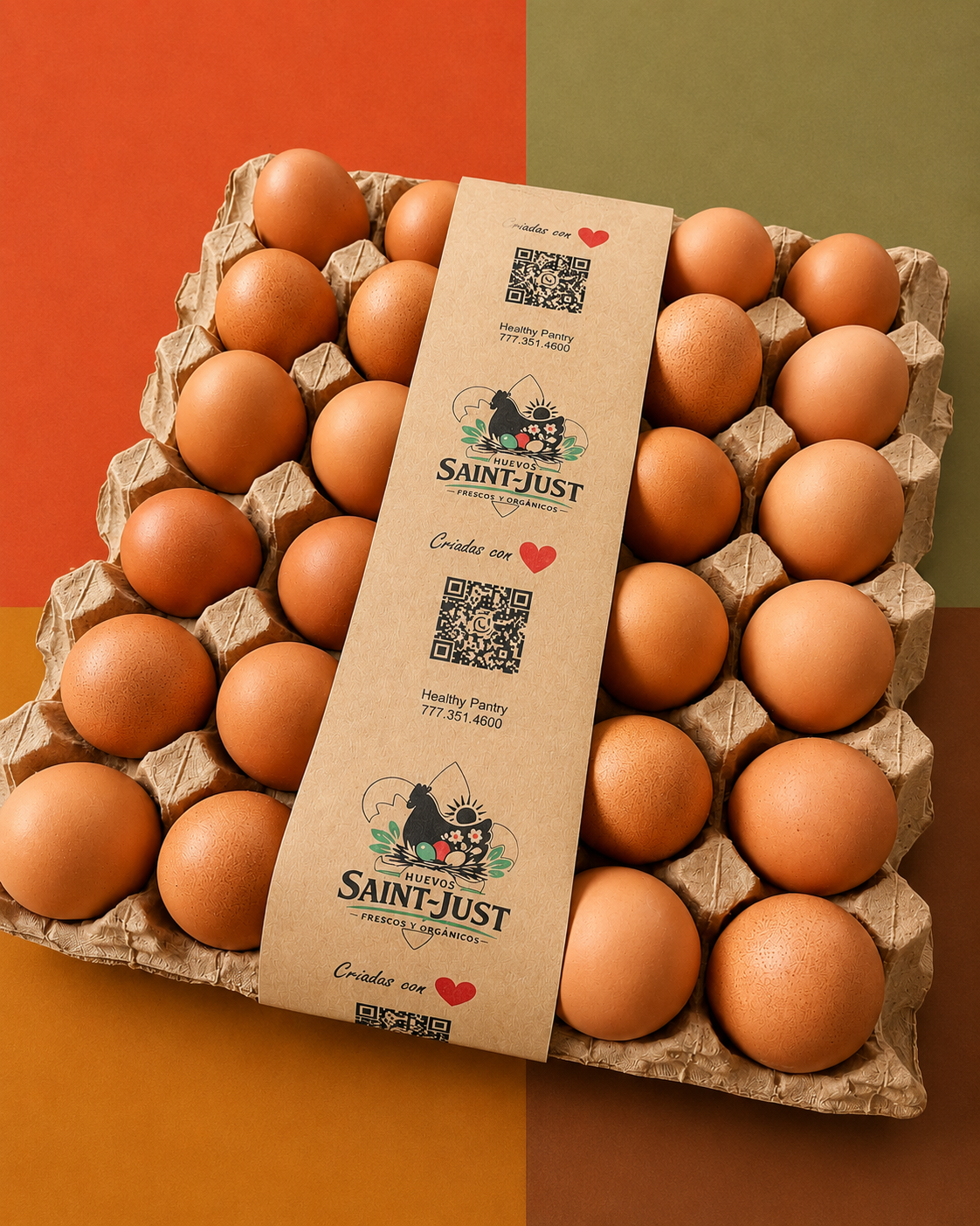 Tapa de 30 Huevos Rojos Organicos